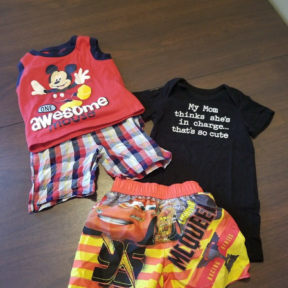 Lot 4 pieces baby boy summer clothing 6/9 mo - Picture 1 of 5